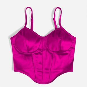 SHEIN Fuchsia Satin Bustier